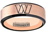 Washington Commanders Ring Rose Gold & Black Tungsten Wedding Ring #commanders