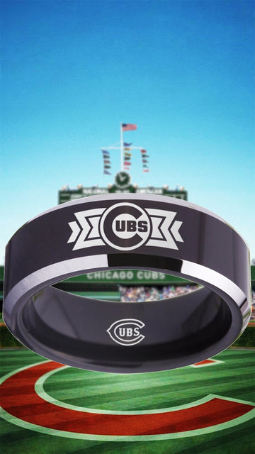 Chicago Cubs Ring Black & Silver Wedding Ring Sizes 4 - 17 #chicago #cubs