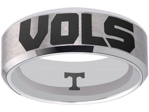 Tennessee Vols Ring Volunteers Logo Ring matte Silver Wedding Band