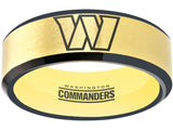 Washington Commanders Ring Gold & Black Tungsten Wedding Ring #commanders