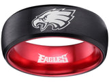 Philadelphia Eagles Ring Black & Red Wedding Ring #philadelphia #eagles #nfl