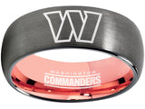 Washington Commanders Ring Grey & Rose Gold Tungsten Wedding Ring #COMMANDERS