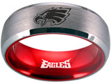 Philadelphia Eagles Ring Silver & Red Wedding Ring #philadelphia #eagles #nfl