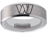Washington Commanders Ring Silver Tungsten Wedding Ring #commanders