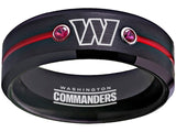 Washington Commanders Ring Black & Red CZ Tungsten Wedding Ring #NFL #COMMANDERS