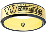 Washington Commanders Ring Gold & Black Wedding Ring #Commanders #NFL