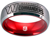 Washington Commanders Ring Silver & Red Wedding Ring #Commanders #NFL