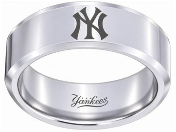 New York Yankees Ring | Silver Wedding Ring | Customizable