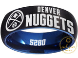 Denver Nuggets Ring: Black & Blue Wedding Band | Sizes 6-13 | #Denver #Nuggets #5280