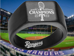 Texas Rangers Ring Black and Silver 10mm Championship Ring | Sizes 8-12 #texasrangers #mlb
