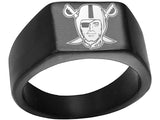 Las Vegas Raiders Ring Black Titanium Steel Wedding Ring #Raiders #NFL