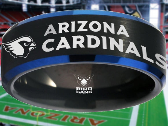 Arizona Cardinals Ring Black & Blue Wedding Band | Sizes 6 - 13 #arizonacardinals #nfl