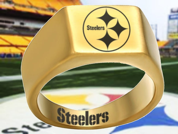 Pittsburgh Steelers Ring Gold 10mm Ring | Sizes 8-12 #pittsburgh #steelers