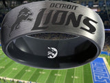 Detroit Lions Ring Silver & Black Wedding Band | Sizes 6-13 #detroit #lions #nfl