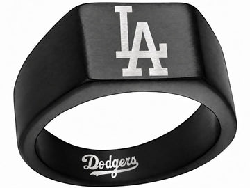 LA Dodgers Ring | Black Signet Ring | Customizable