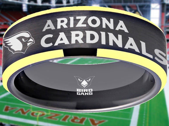 Arizona Cardinals Ring Black & Gold Wedding Band | Sizes 6 - 13 #arizonacardinals #nfl