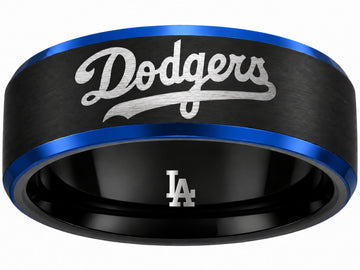 LA Dodgers Ring | Black & Blue | Customizable