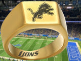 Detroit Lions Ring Gold Titanium 10mm Ring | Sizes 8-12 #detroit #lions #nfl