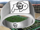 Colorado Buffaloes Ring Silver Titanium Ring | Sizes 8-12 #buffs #ncaa