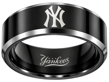 New York Yankees Ring | Black & Silver | Customizable