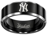 New York Yankees Ring | Black & Silver | Customizable