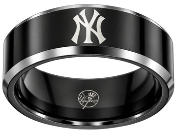 New York Yankees Ring | Black & Silver | Customizable