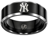 New York Yankees Ring | Black & Silver | Customizable