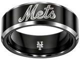 NY Mets Ring | Black & Silver | Customizable