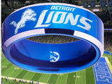 Detroit Lions Ring Blue & Silver Wedding Band | Sizes 4 - 17 #detroitlions #nfl