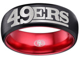 49ers Ring | Black & Red Wedding Ring | Customizable
