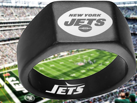 New York Jets Ring Black Titanium Ring Sizes 8 - 10 #jets #nyjets