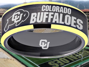 Colorado Buffaloes Ring Black & Gold Wedding Band | Sizes 6-13 #buffs #ncaa
