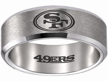 49ers Ring | Silver Wedding Ring | Customizable