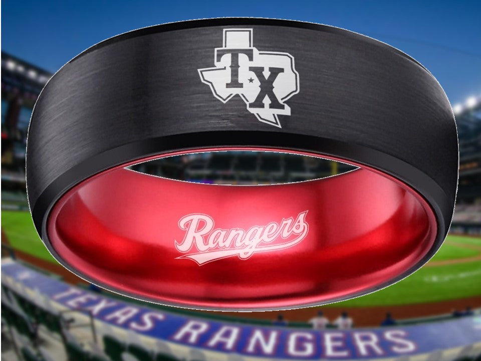 Ranger Rings Home › Texas Rangers Ring Rangers Black & Red Wedding Ring #txrangers ...