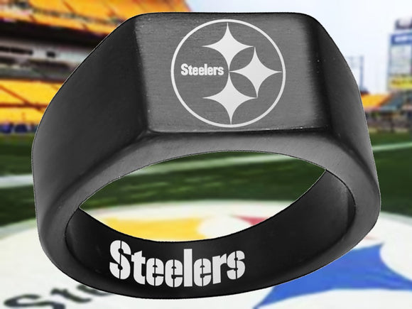 Pittsburgh Steelers Ring Black 10mm Ring | Sizes 8-12 #pittsburgh #steelers