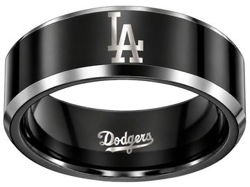 LA Dodgers Ring | Black & Silver | Customizable