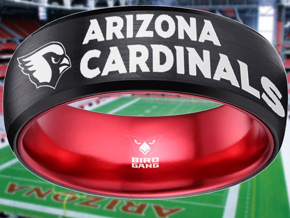 Arizona Cardinals Ring Black & Red Wedding Band | Sizes 6 - 13 #arizonacardinals #nfl
