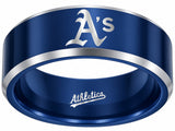 Oakland A's Ring | Blue & Silver | Customizable