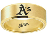 Oakland A's Ring | Brushed Gold | Customizable