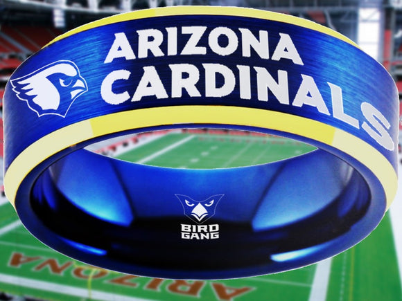 Arizona Cardinals Ring Blue & Gold Wedding Band | Sizes 6 - 13 #arizonacardinals #nfl