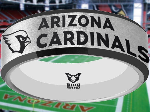 Arizona Cardinals Ring Silver & Black Wedding Band | Sizes 6 - 13 #arizonacardinals #nfl