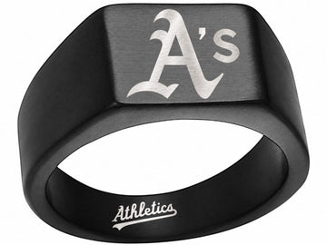 Oakland A's Ring | Black Signet Ring | Customizable