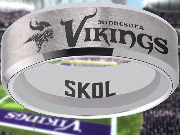 Minnesota Vikings Ring Silver Wedding Band | Sizes 6-13 #vikings #skol #nfl