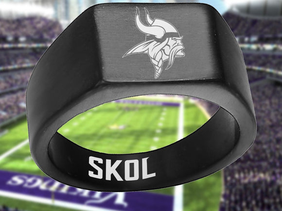 Minnesota Vikings Ring Black 10mm Ring | Sizes 8-12 #vikings #skol #nfl