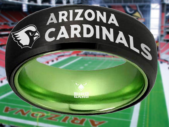 Arizona Cardinals Ring Black & Green Wedding Band | Sizes 6 - 13 #arizonacardinals #nfl