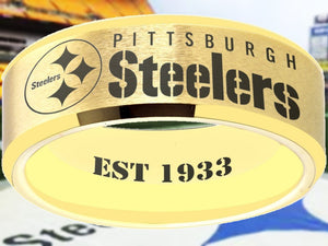 Steelers Ring | Gold Wedding Ring | Sizes 6-13