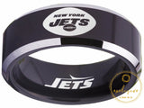 New York Jets Ring Black & Silver Wedding Ring Sizes 4 - 17 #jets #nyjets