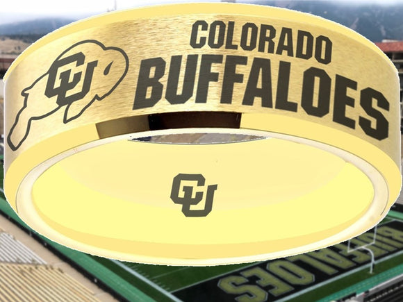 Colorado Buffaloes Ring Gold Wedding Band | Sizes 6-13 #buffs #ncaa