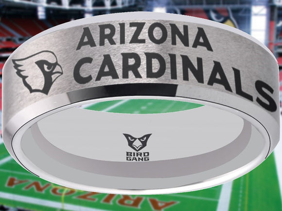 Arizona Cardinals Ring Silver Wedding Band | Sizes 6 - 13 #arizonacardinals #nfl