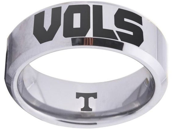 Tennessee Vols Ring Volunteers Logo Ring Silver Wedding Band